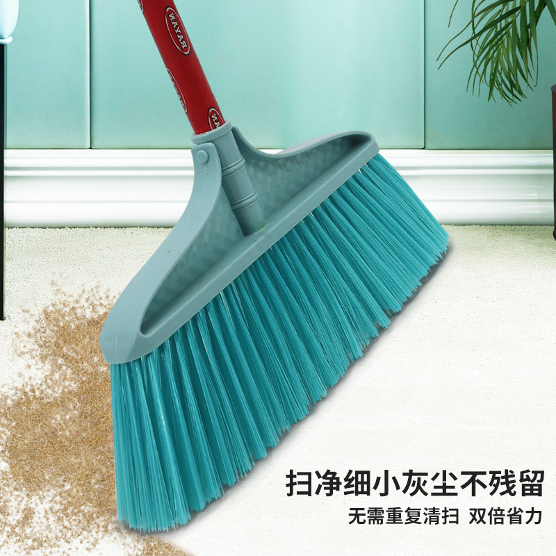 Hard Hair Single Wooden Rod Plastic Broom Household Sanitation Sweeping Water Outdoor Broom Head School Factory Wooden Broom
