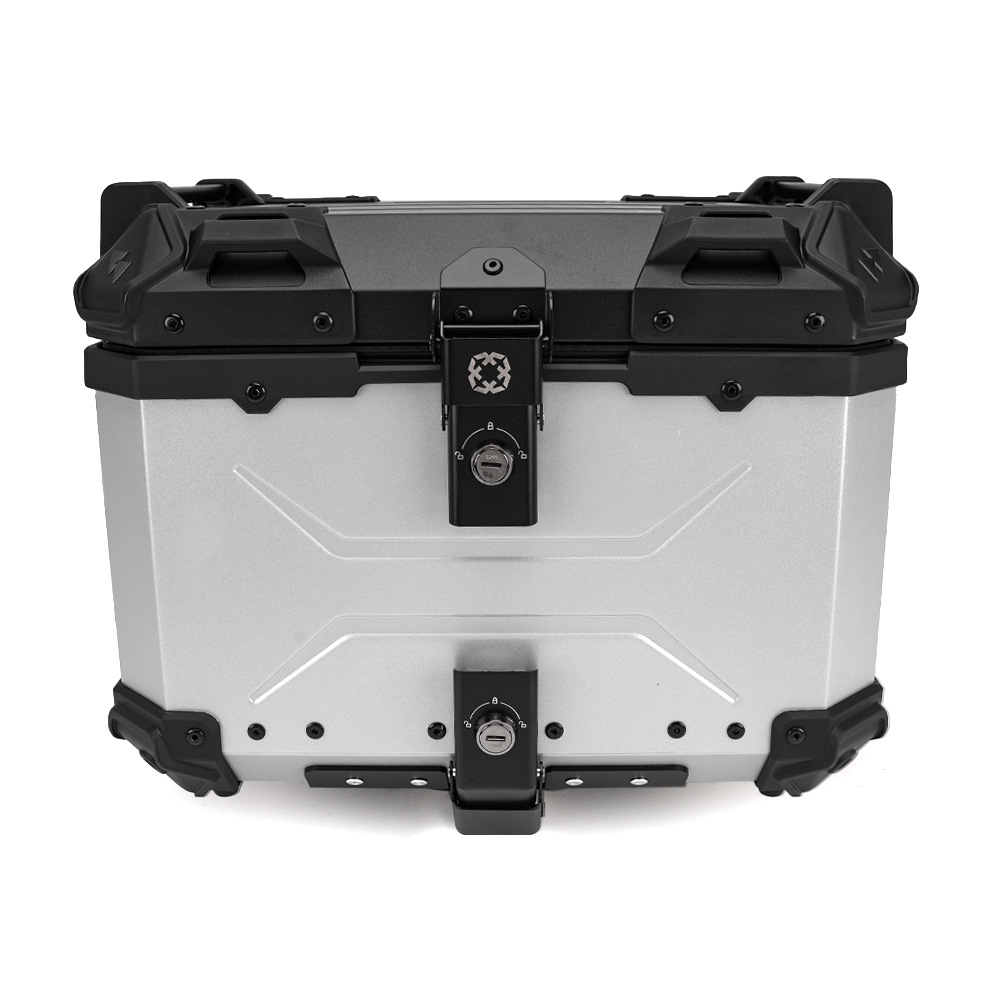 Motorcycle 45L Aluminum Alloy Tail Box Rear Luggage Box Electric Vehicle Scooter Universal Storage Box Large Capacity Wholesale