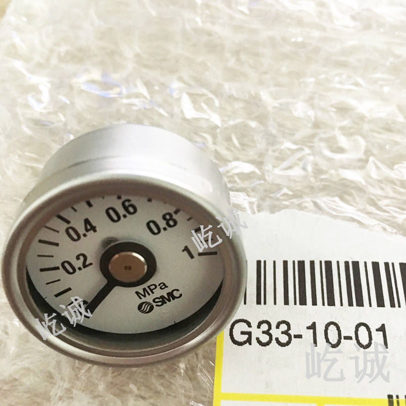 日本SMC机械式压力表 G33-10-01 全新 外螺纹接口螺纹R1/8