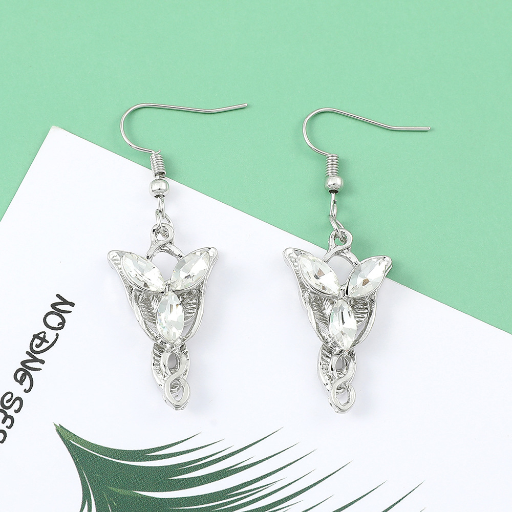 Film and Television Peripherals Lord of the Rings Star of Twilight Leaf Earrings Elf Princess Accessories Ear Hook Earrings Women's Jewelry