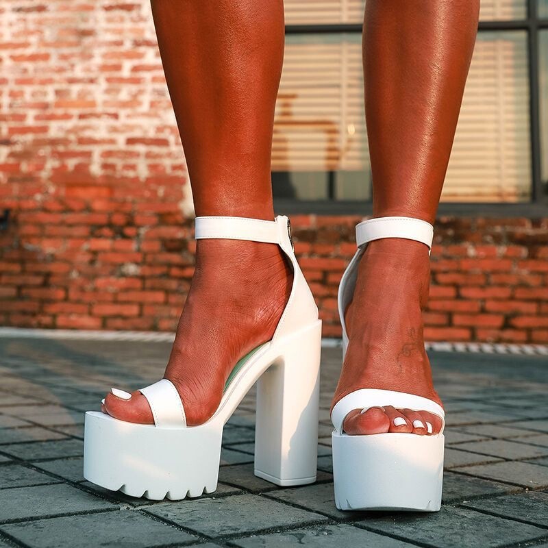 European and American nightclub DJ bar female singer DS performance shoes with cross straps, 14cm chunky heel, ultra-high heel, platform sandals European and American nightclub DJ bar female singer DS performance shoes with cross straps, 14cm chunky heel, ultra-high heel, platform sandals