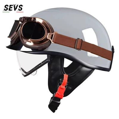 Motosiklet kaskı (dəbilqə) – electric vehicle helmet, Japanese-style scoop - cement-gray-transparentcopper-mirror-tea-mirror-m