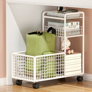 Bag Storage Rack Movable Schoolbag Rack Pulley under the Table Bookshelf Placement Rack Storage Box Officetao