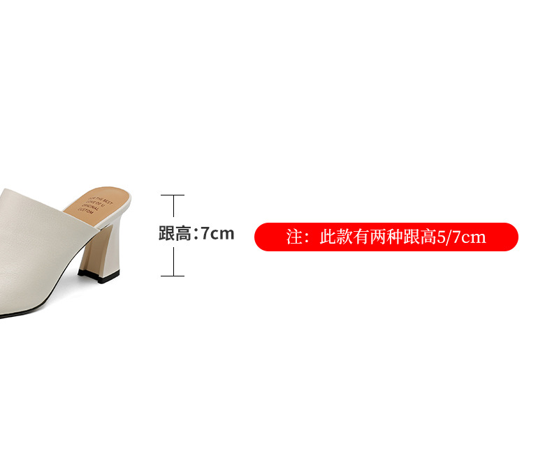 Sandal cao gót nữ hở mũi quai ngang da bò đục lỗ, gót 7 cm — Đen và cao 7 cm chi tiết 3