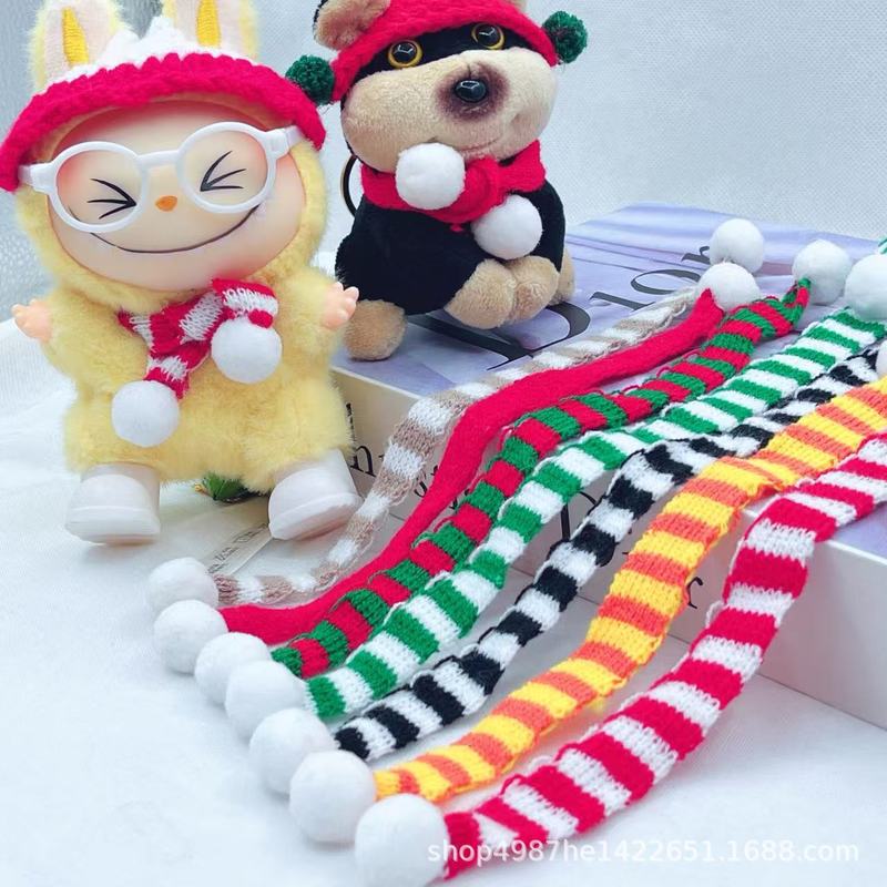 クロスボーダーミニニットスカーフクリスマス装飾ペット赤ワイン装飾小さなスカーフ小さな黄色のアヒル diy アクセサリー|undefined