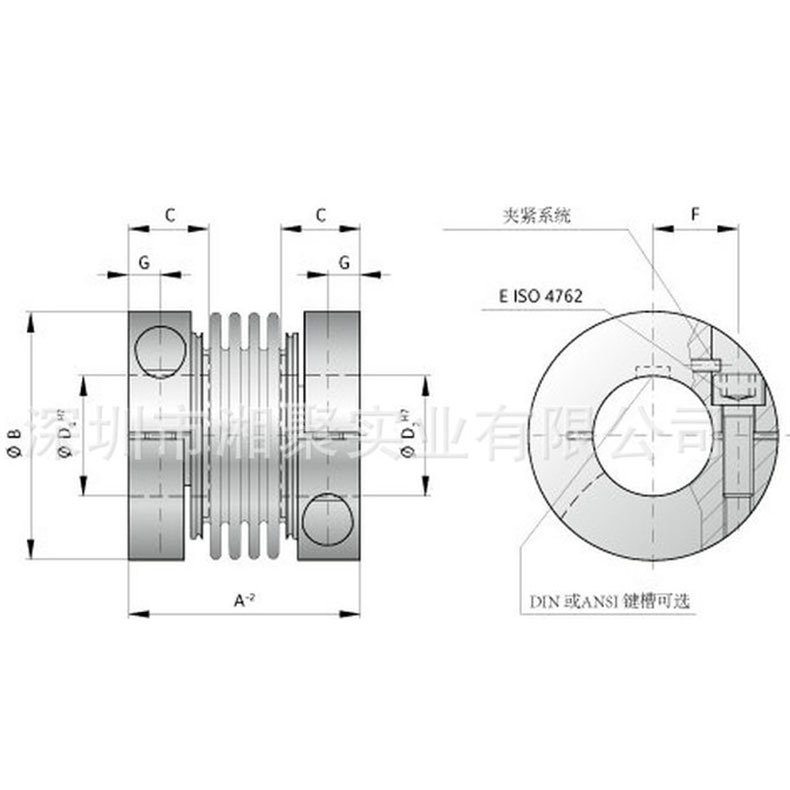 德国R+W BKL经济型金属波纹管联轴器带夹紧套环 BKL/2/6.5/11