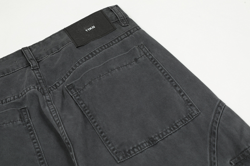 Men's Clothing high street water ins same style overalls loose heavy design sense multi pocket straight wide leg pants jeans_voghion.com