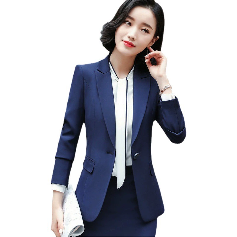 Весна Осень Зима Женский Профессиональный Костюм с Длинным Рукавом Вечернее Платье Женская Юбка Брюки Интервью Продажи OL Рабочая Одежда 820