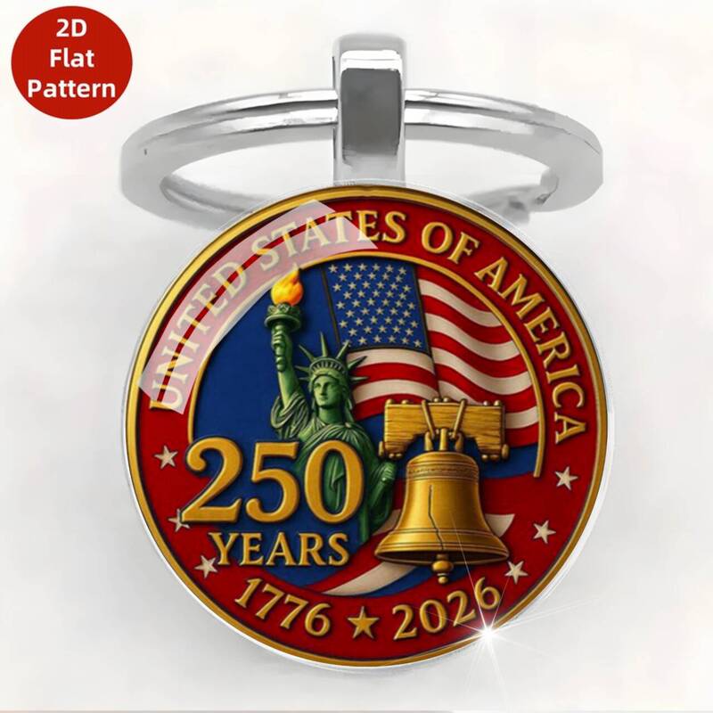 Cross-Border Retro American 250Th Anniversary Design Pendant Keychain Fashionable Exquisite Key Ring Accessory Decoration Cross-Border Retro American 250Th Anniversary Design Pendant Keychain Fashionable Exquisite Key Ring Accessory Decoration