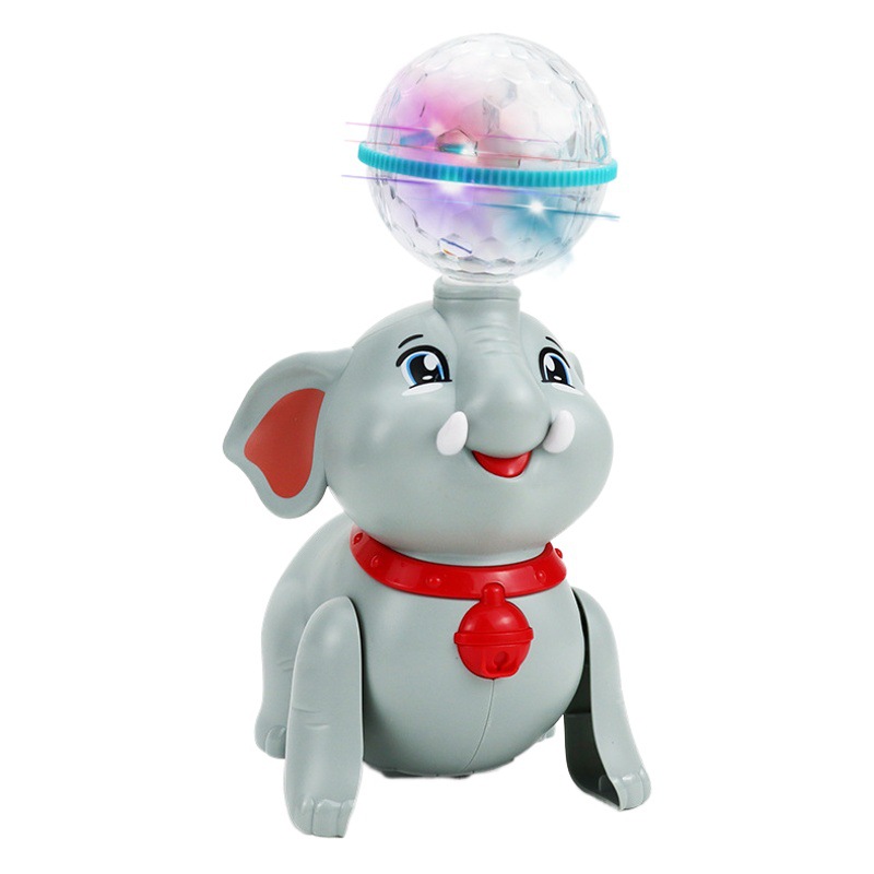 Truco eléctrico transfronterizo para niños cúpula giratoria elefante juguete luminoso música luz niños y niñas bebé regalo de cumpleaños