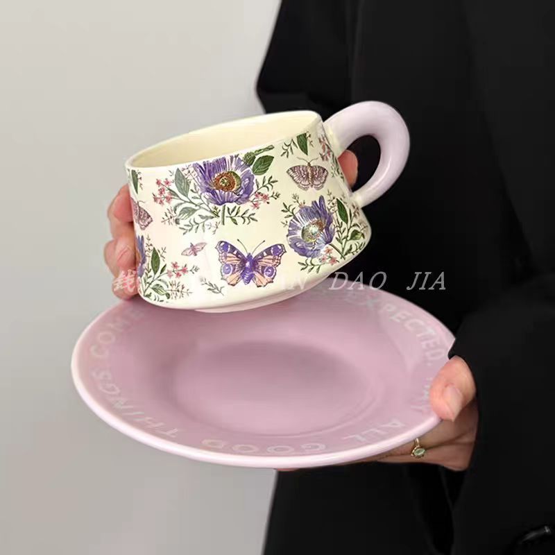 高档生日礼女生伴手礼物Garden设计师鸢陶瓷杯碟咖啡杯子午茶杯|undefined