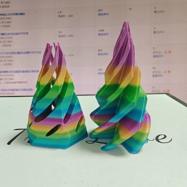 육각형 탑 무지개 캔디 색상 레이어 무작위