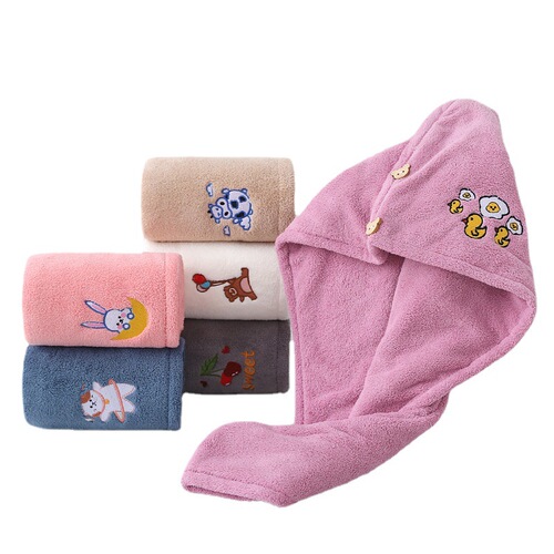 Hair drying cap for women, super absorbent, thickened turban, quick-drying shower cap, double-layer hair drying towel, washing headscarf, cartoon hair drying cap