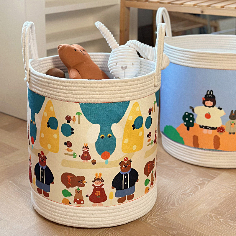 Creative children's toy storage bucket, foldable, odorless, dirty clothes bucket, Nordic style, cartoon car carrier storage basket