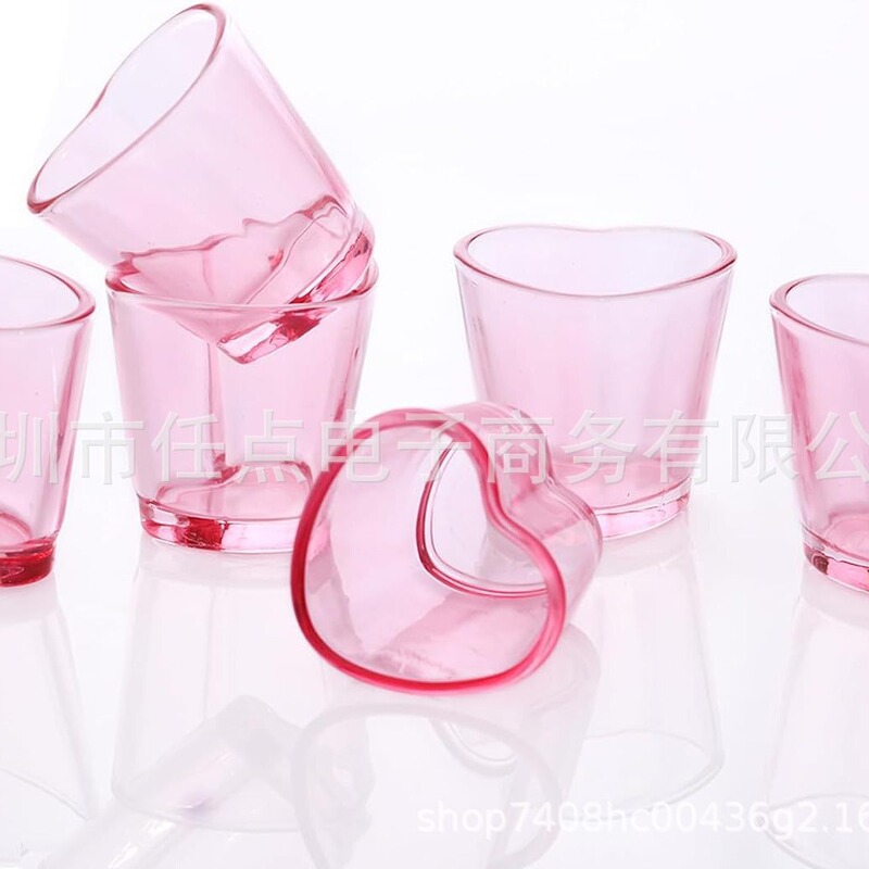 Heart-Shaped Wine Glass 1.5 Ounces Shochu Glass Rainbow Wine Glass Love Cup Valentine's Day Themed Love Cup