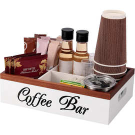 木质新款咖啡胶囊收纳盒奶茶店茶包零食整理盒实木咖啡茶包储物盒
