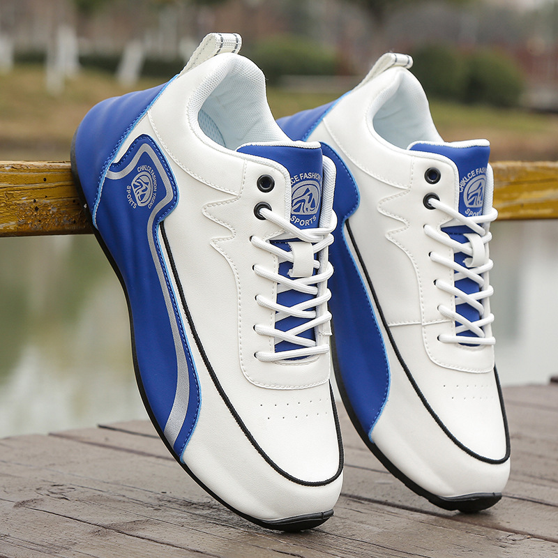 Herren Racing Sneaker Freizeitschuhe Klassisch Weiß Blau Design_voghion.com
