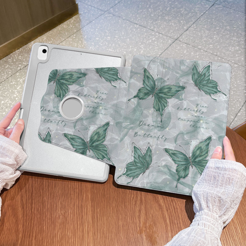 Cross-Border iPad Protective Case, Anti-Drop, Cute Air7 Tablet Protective Cover, Portable Exposed Label, 70% off Rotating Tablet Case