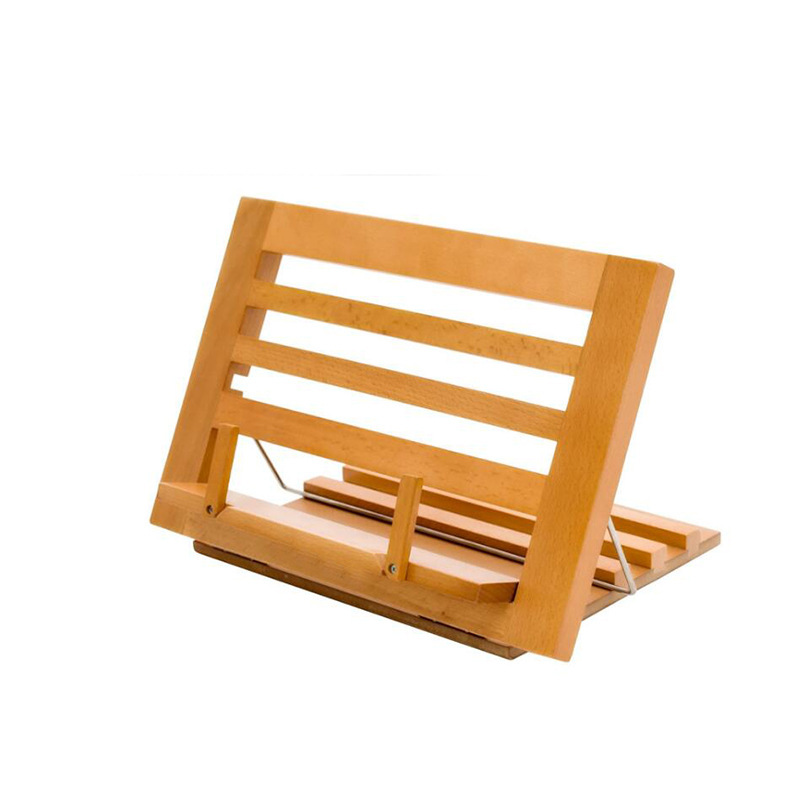 Wooden Reading Rest Information Bookshelf Kitchenware Bookshelf Foldable Wooden Storage Rack Ideal for iPad Tablet