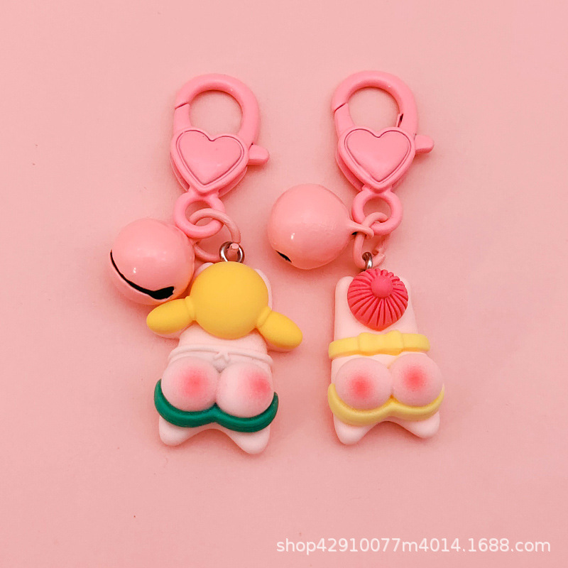 Cute ASS Girl amor llavero mochila de dibujos animados colgante creativo melocotón hip pareja regalo Accesorios al por mayor