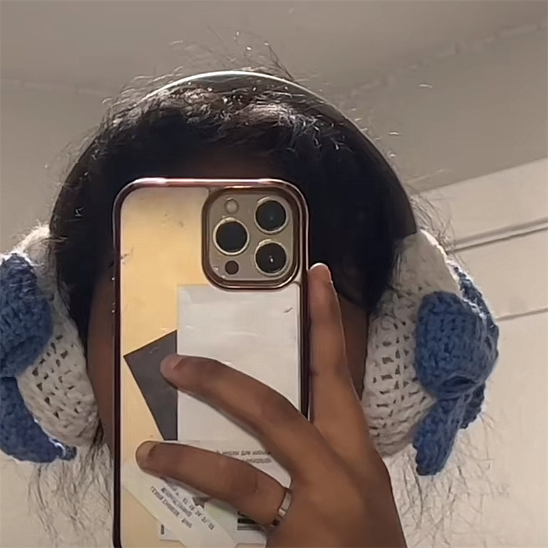 2026亚马逊跨境新款纯手工针织耳机保护外套蝴蝶结流行款耳机套