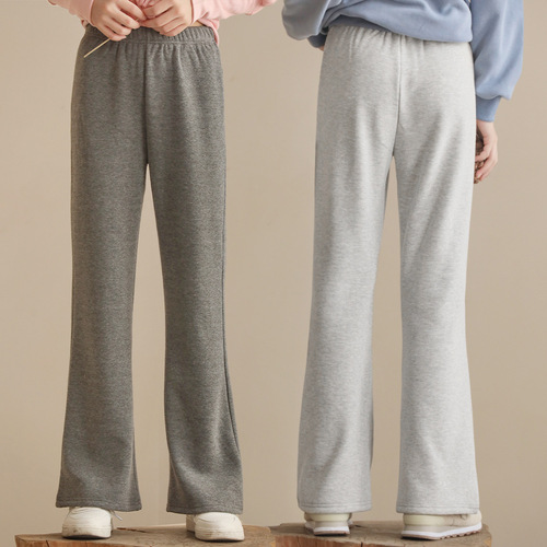 Junior High School Student High-Waisted Japanese Style Mini Platform Pants  New Spring and Autumn Girls' Elastic Solid Color Slimming Pants One Piece Drop Shipping