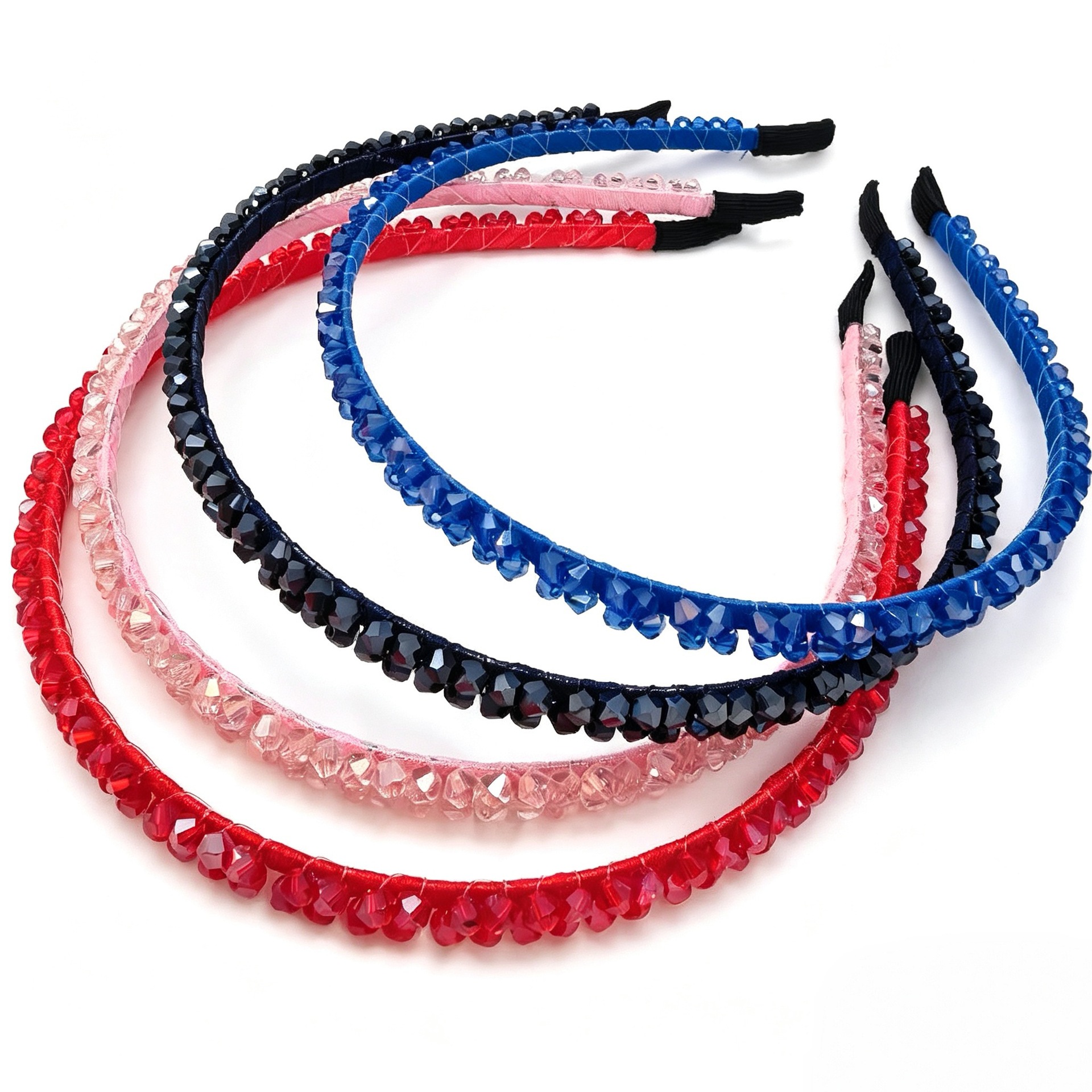 Diadema Fina con Cristal de Metal Decorativo para Mujeres