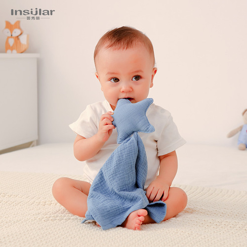 Yinxiuli baby pure cotton gauze comfort napkin baby sleeping star moon doll comfort handkerchief toys cross-border