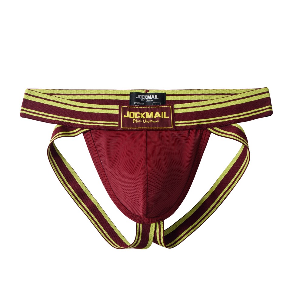 JOCKMAIL sexy ropa interior de los hombres de malla transpirable Gran Tanga sexy ropa interior deportiva elástica