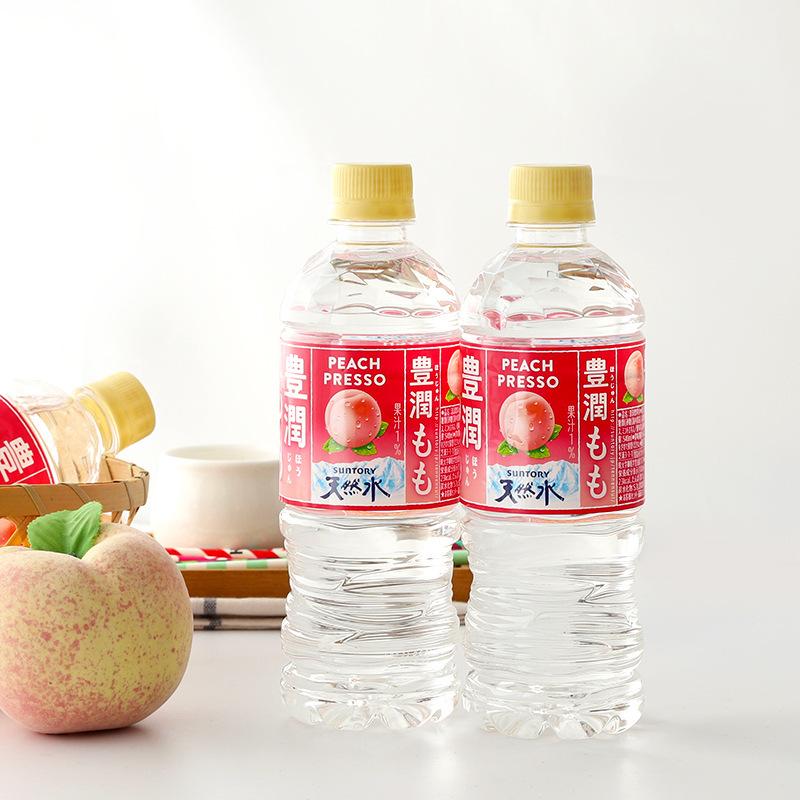 日本进口饮料 丰润白桃味果汁天然水蜜桃果味透明饮品540ml