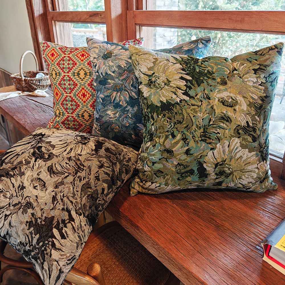 French-Style Monet Oil Painting Cotton-Linen Throw Pillow Sofa Cushion Cover Back Cushion Without Insert, Same French Style