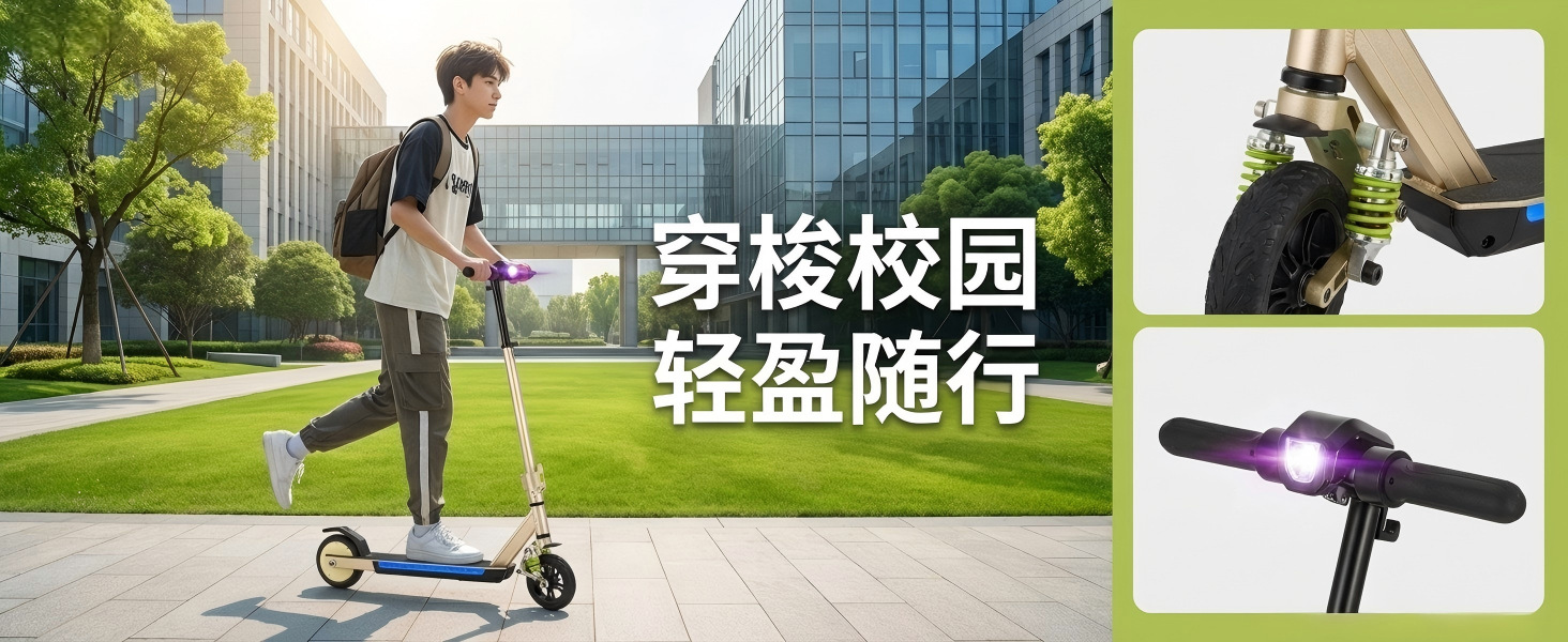 Rideker Factory 2026 Shock-Absorbing Foldable Electric Scooter with Long Battery Life for Commuting, Adult Mobility Device