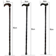 热销自产实木拐杖 木质登山杖老人礼品龙头拐杖咖啡色葫芦节拐杖