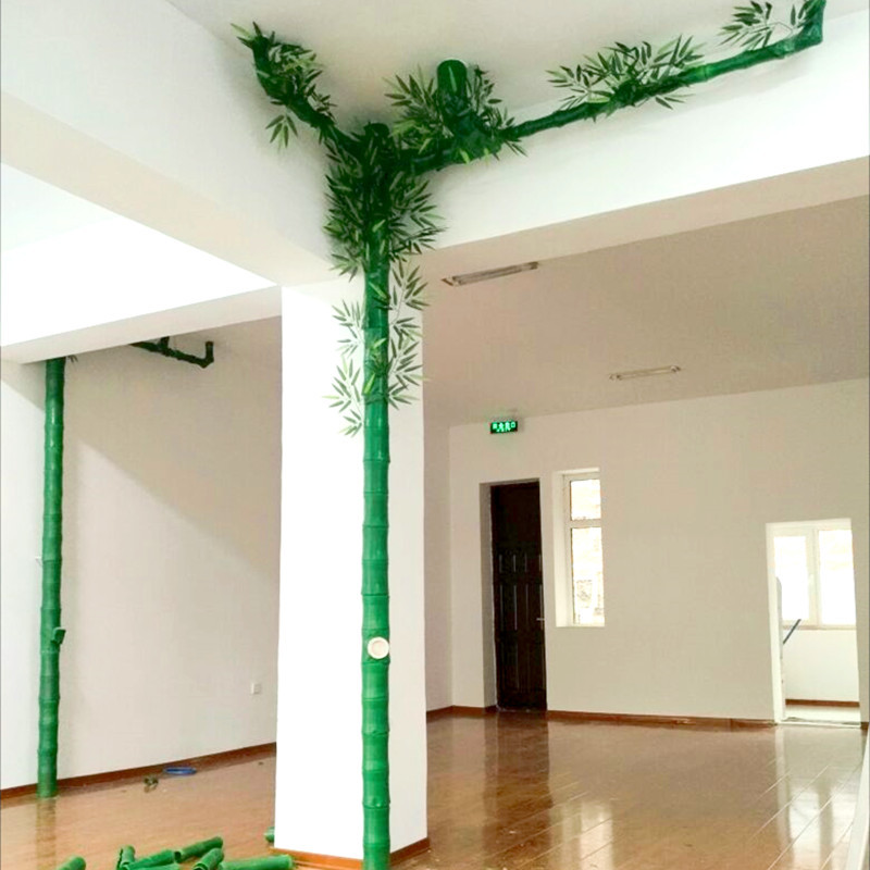 仿真竹子皮假竹節包下水管道裝飾暖氣管裝飾管套塑料竹筒竹葉批發