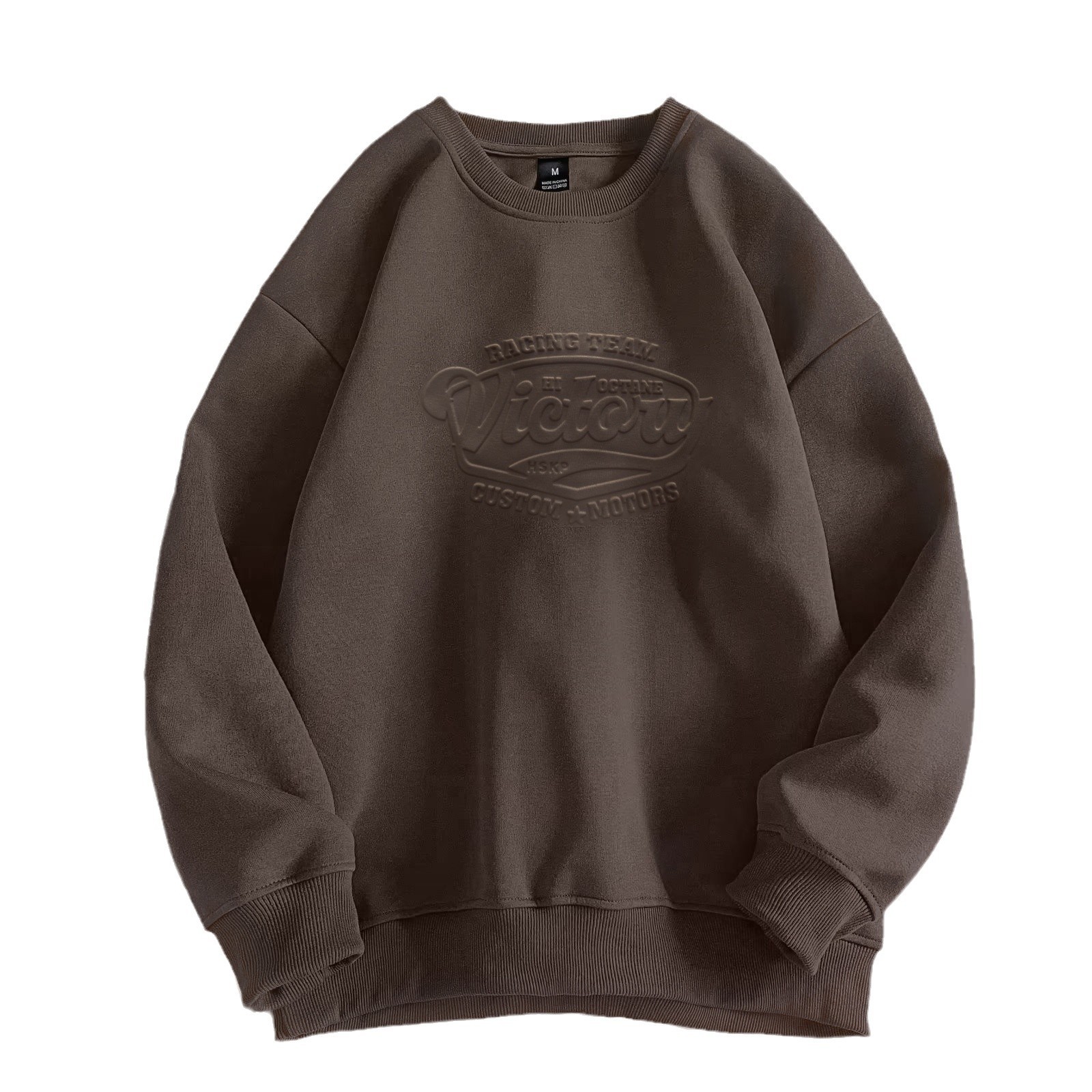 Herrkläder Sweatshirts för män, ny stil, 3D-tryckta konvexa och konkava bokstäver, kontrasterande färger, casual hoodless sweatshirts för par_voghion.com