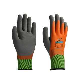 Vaultex latex wrinkle flat hanging slip-resistant breathable smart nylon knitted orange Gray custom wholesale labor protection gloves