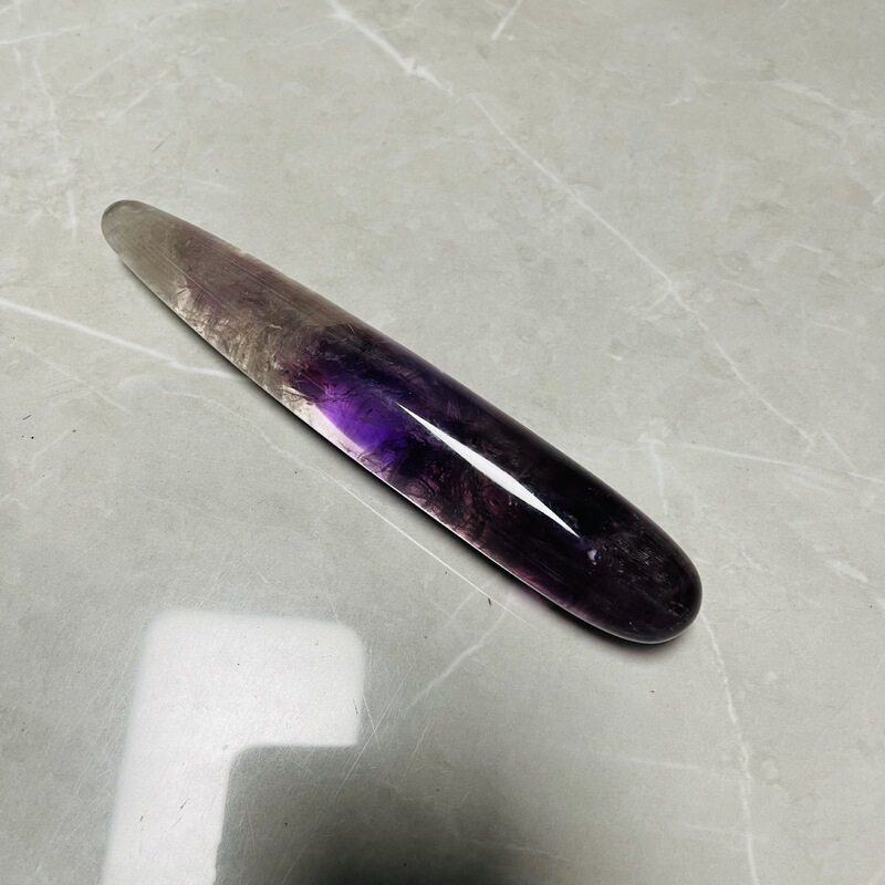 天然水晶紫晶 原石雕刻打磨水晶按摩棒 图 12