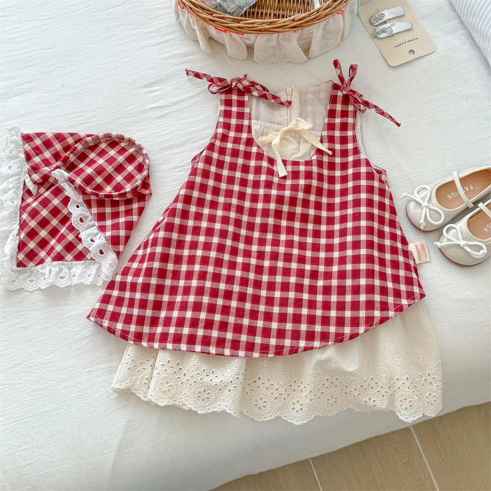 [Diadema gratis] Verano nuevo estilo niños niñas lindo estilo occidental moda estilo vacaciones lindo vestido dulce