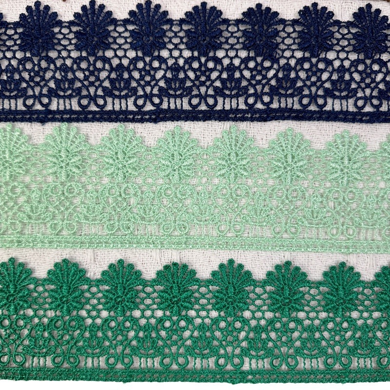 Inventario de 6CM códigos de barras de encaje multicolor ropa infantil cortina de falda para el hogar decoración de encaje accesorios solubles en agua