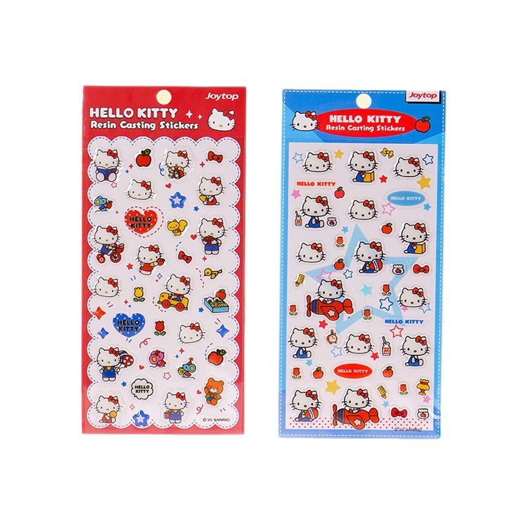 正版kt贴纸卡通可爱滴胶贴纸儿童凯蒂猫Hello Kitty透明浮雕贴画|undefined