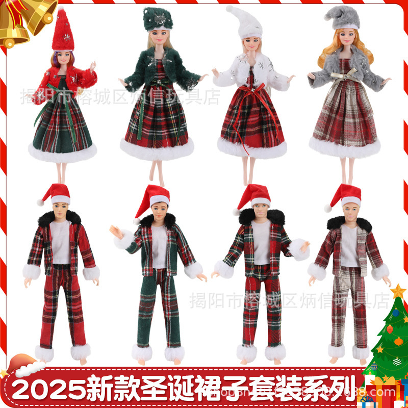 11inch 30cm Barbie Doll New Fashion Christmas Dress and Skirt Set Ken Prince Male Doll Christmas Outfit 11inch 30cm Barbie Doll New Fashion Christmas Dress and Skirt Set Ken Prince Male Doll Christmas Outfit