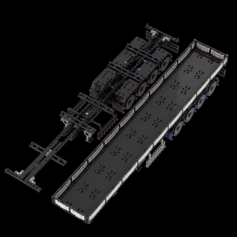 1:16 ビルディングブロックおもちゃ MOC-770S 重量エンジニアリングコンテナ DIY 組立モデルフラットベッドトレーラートラックヘッド|undefined