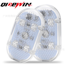 跨境 汽车阅读灯便携式车载照明灯车内触摸氛围灯USB红蓝警示灯