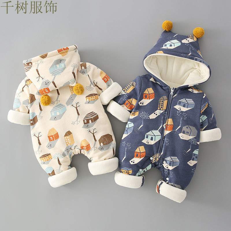 점프 수트 봄과 가을 야외 착용 겨울 야외 착용 두꺼운 하얼빈 옷 등반 옷 옷을 들고  옷 겨울