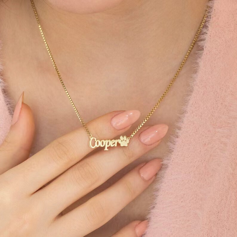 Cross-border bestseller DIY creative paw print name custom hollow English letter snowflake pendant necklace for women in stainless steel Cross-border bestseller DIY creative paw print name custom hollow English letter snowflake pendant necklace for women in stainless steel
