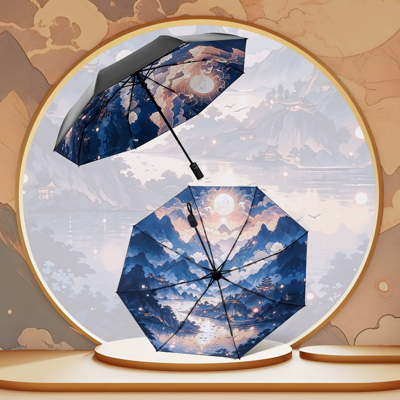 初昂 Automatic durable umbrella for students, sun protection, UV protection
