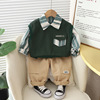 Autumn set for boys, children's clothing, sweater, 2023 collection, western style, children's clothing, 3 piece set