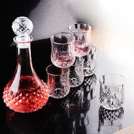 厂家批发850ml欧式加厚玻璃红酒葡萄酒洋酒空瓶配230ml酒杯套装