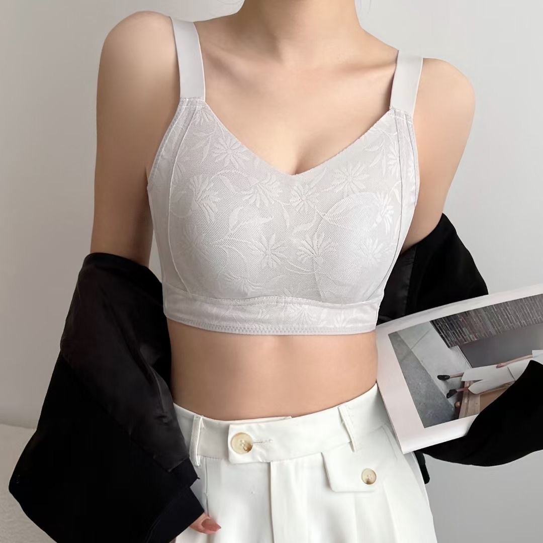 Venta directa de fábrica comercio electrónico transfronterizo Sudeste de Asia Vietnam Tailandia damas sin costuras talla grande oreja de conejo copa fruncido sujetador lateral
