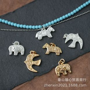 Color-retaining Copper Plated Real Gold Lightweight Small Ethnic Style Totem Animal Pendant DIY Handmade Accessories